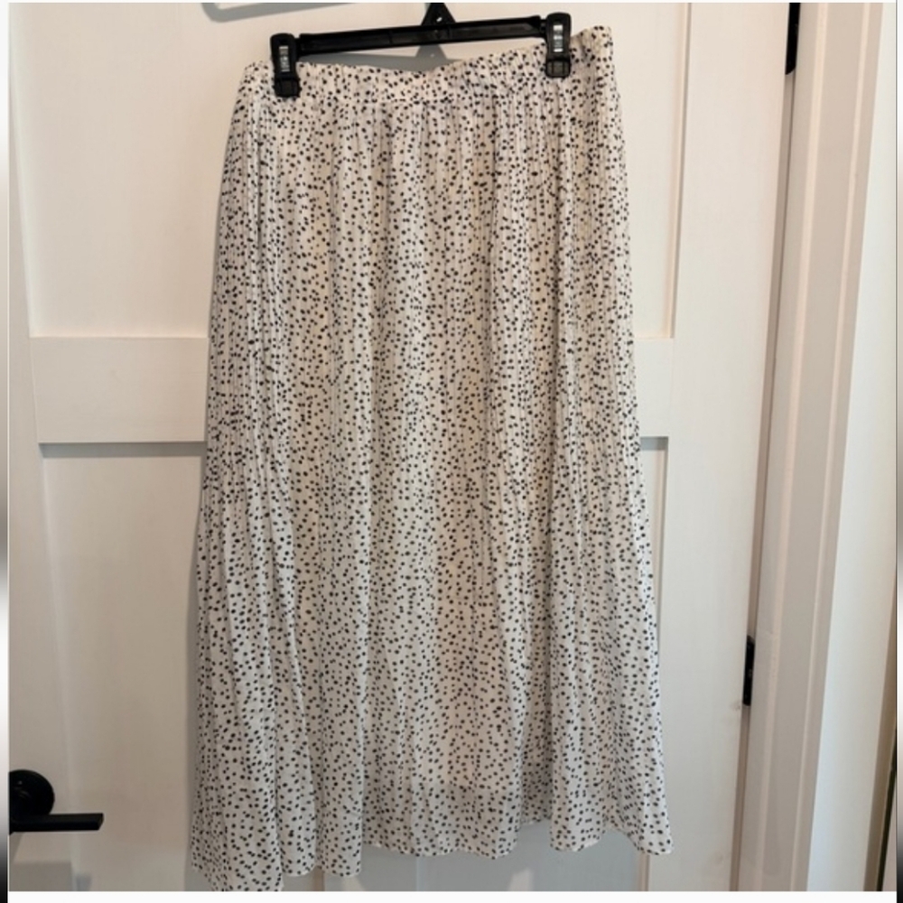 WD-NY Polka Dot White Midi Skirt - Size XL